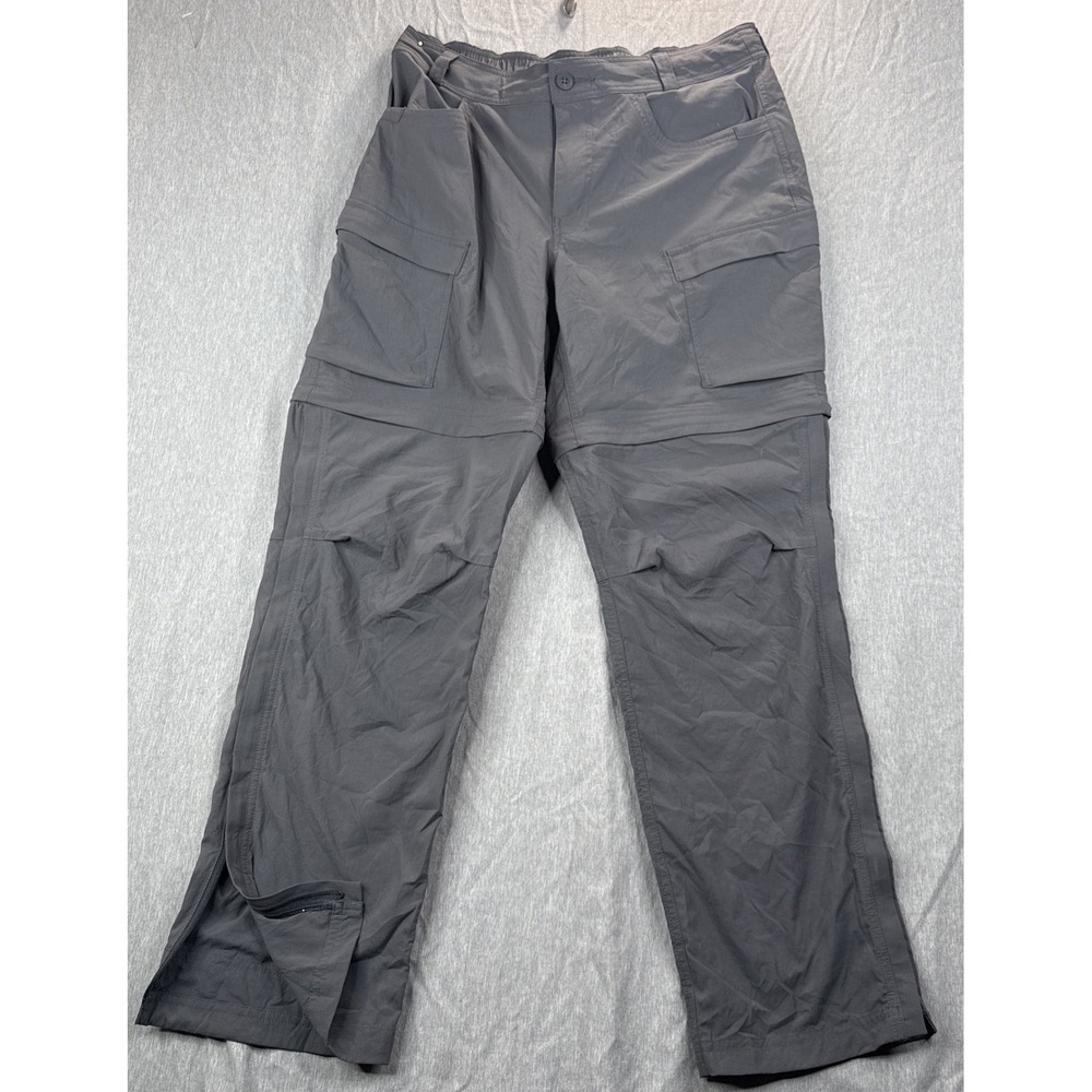 REI Co-op Sahara Convertible Hiking Pants Women's 12 Gray Zip Off Cargo Trail